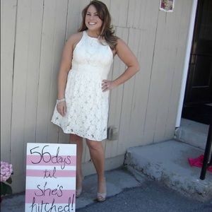 Lauren Conrad cream lace bridal shower dress